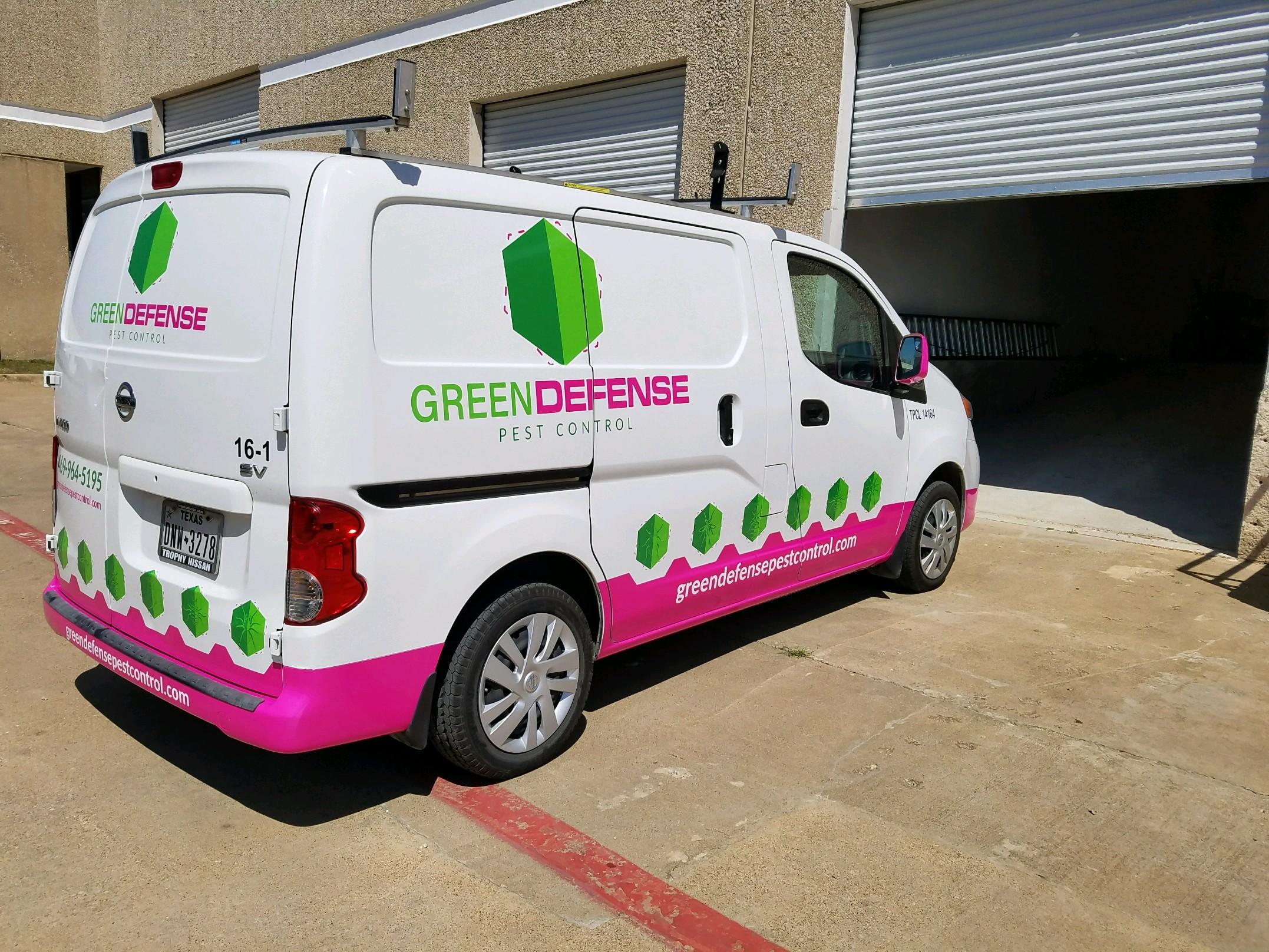 Green Defense Pest Control Vehicle Wrap Design
